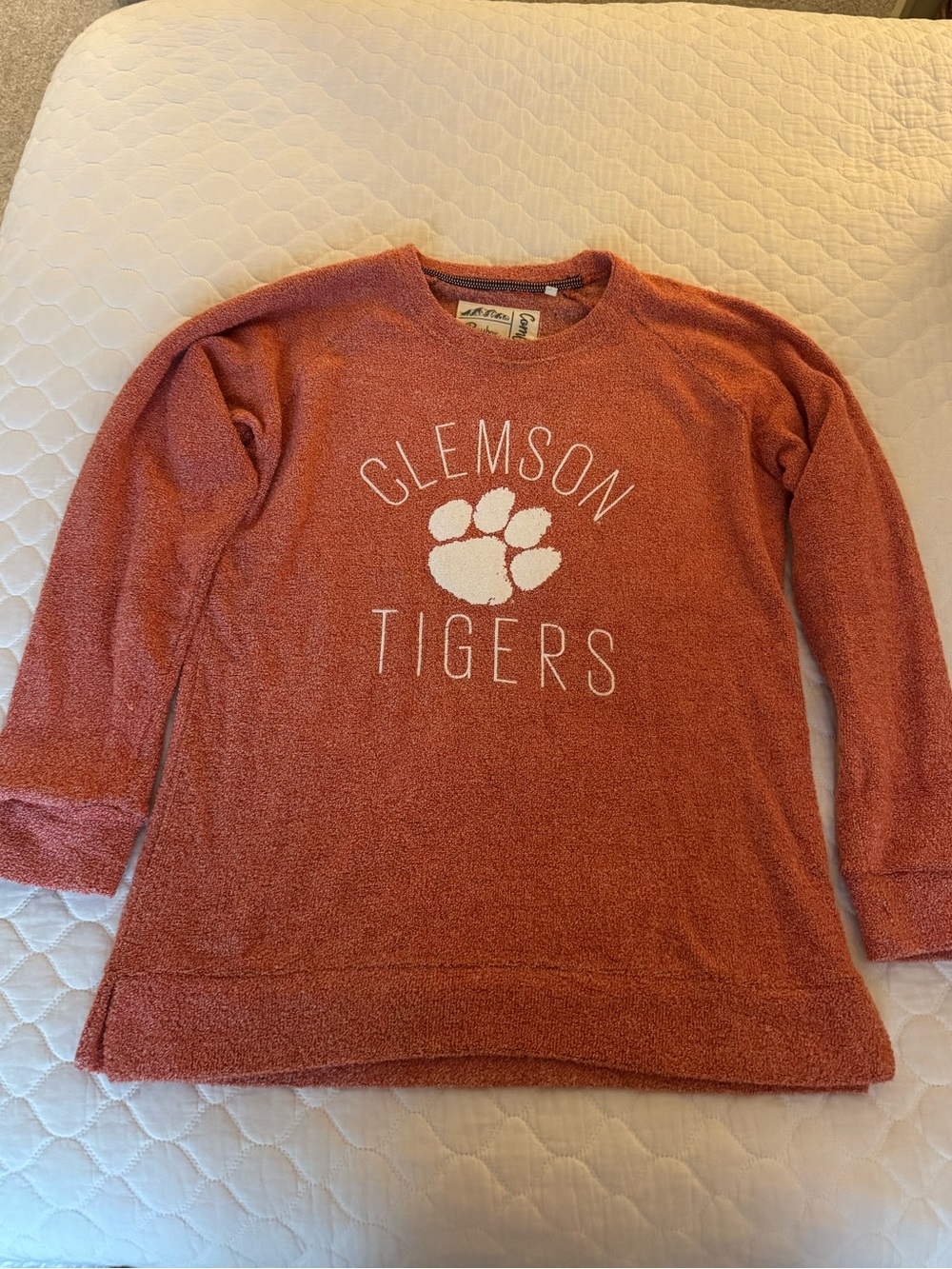 Pressbox Orange Clemson Tigers Pullover Sweatshirt